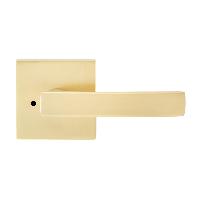 Bravura 940-7 levier d'intimité Miramar sur rosette contemporaine carrée en laiton satiné, Laiton satiné