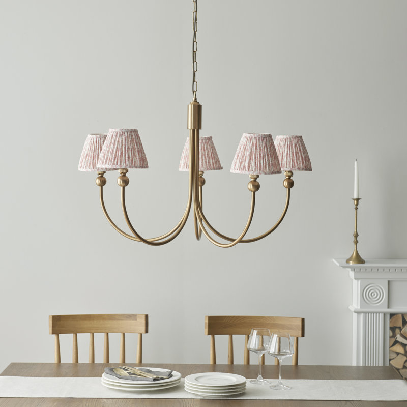 Santiago 5 - Light Shaded Chandelier, Pink