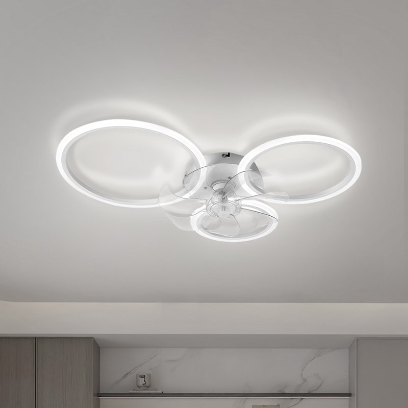 Ceiling Fan with LED Lights, White