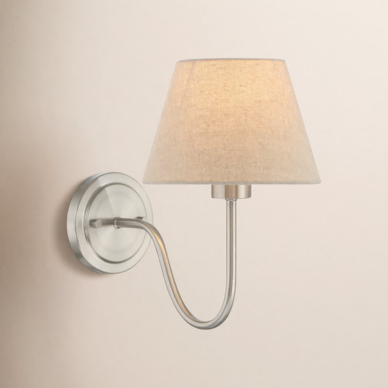 Beacon Brass Armed Wall Sconce, Brushed Nickel