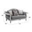 Causeuse Florian en tissu gris et blanc antique avec 3 coussins