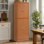 Armoire de cuisine autoportante de 24 po de largeur avec 5 tablettes, organisateur de rangement peu encombrant