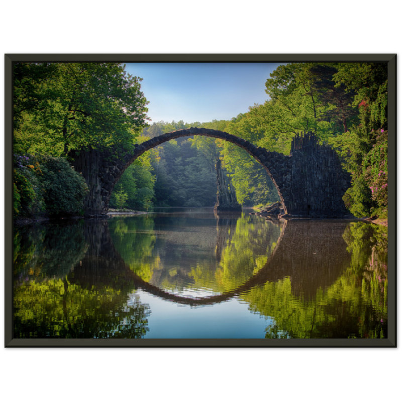 Pont de Gablenz, reproduction d'art, impression sur toile, pont historique, H 24 po x l 32 po x P 1 po, Cadre photo en métal