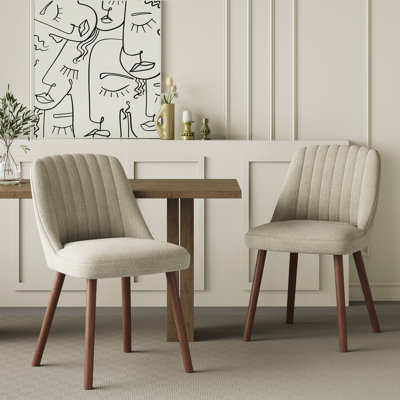 Chaises de salle à manger rembourrées modernes avec pieds en bois massif