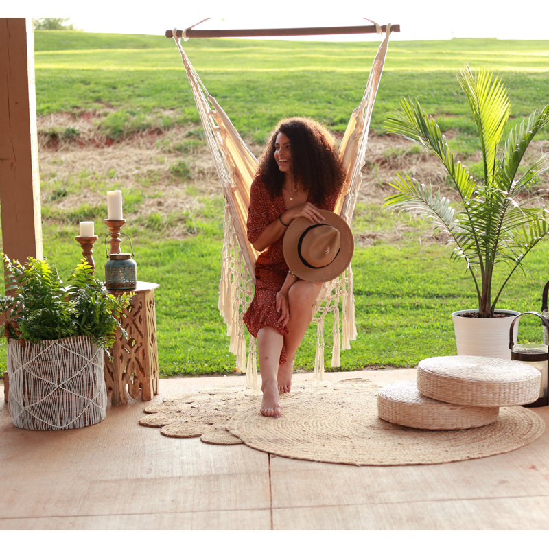 Chaise hamac Macrame, Blanc cassé