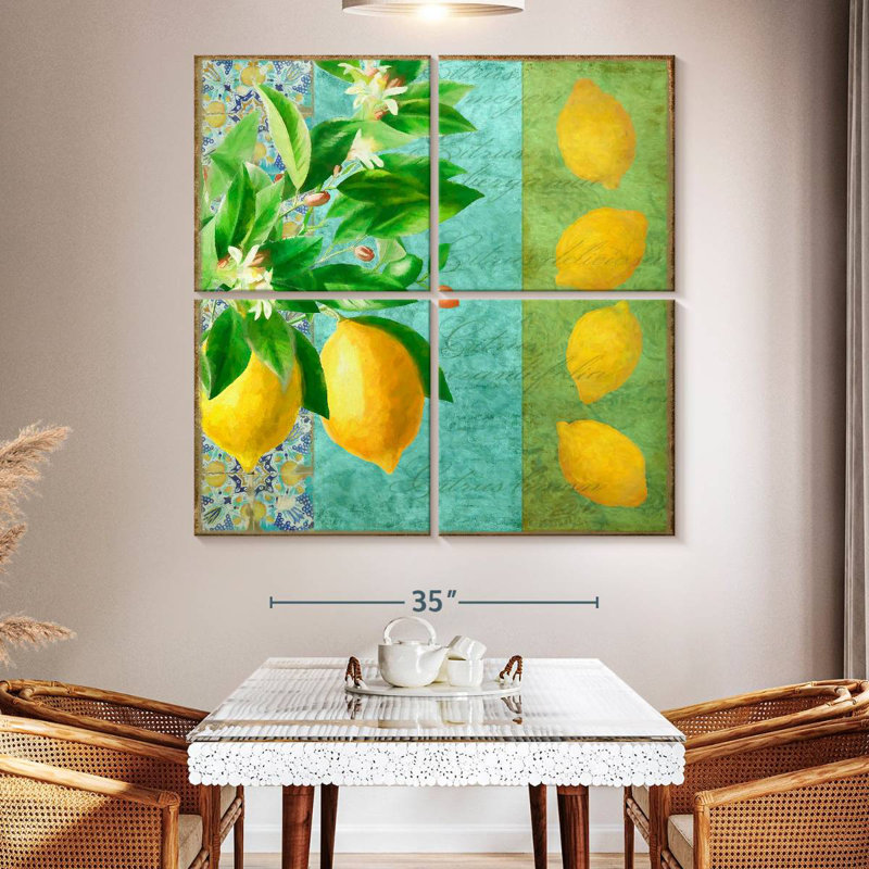 Yarlin Citrus Lemon Floral, 50" H x 50" W