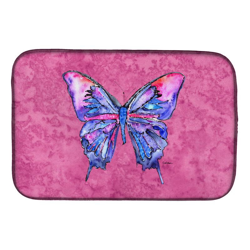 Tapis de séchage papillon, Rose