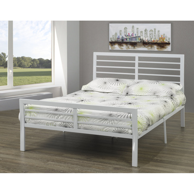 Lit plateforme Kaius, Simple, Blanc