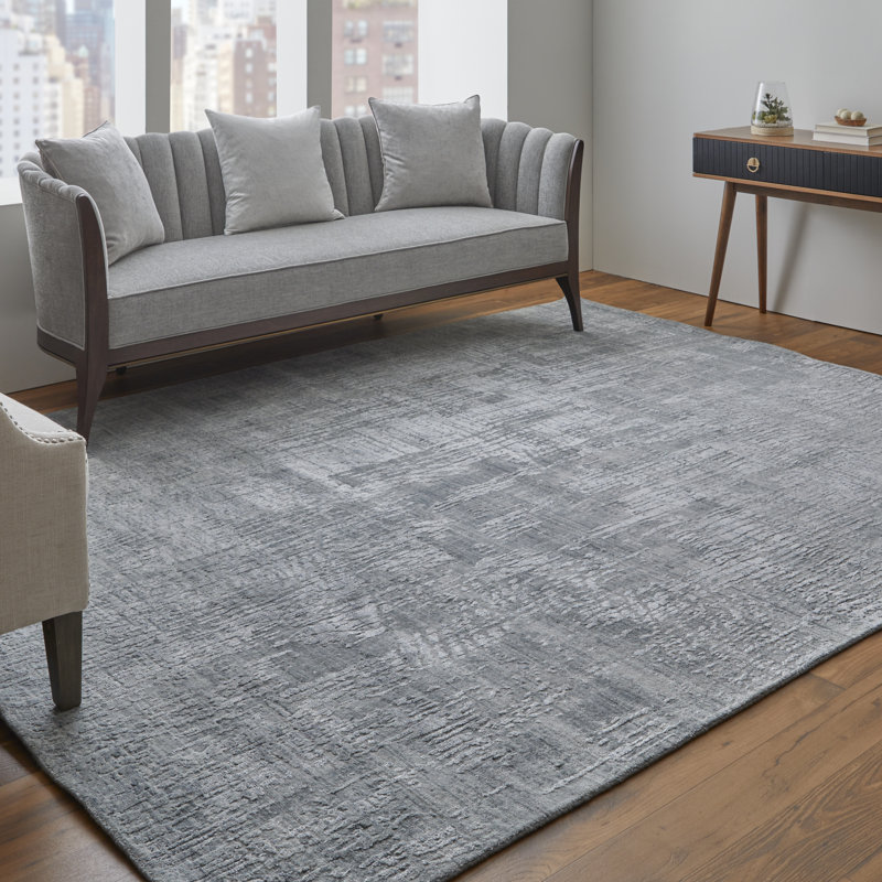 Eastfield Abstract Area Rug in Blue, Rectangle 3' x 5'
