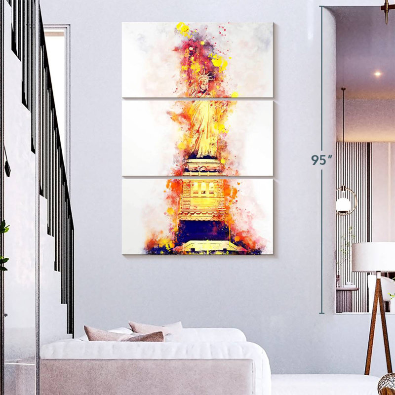 Masam NYC Watercolor - Lady Liberty, H 74 po x l 48 po