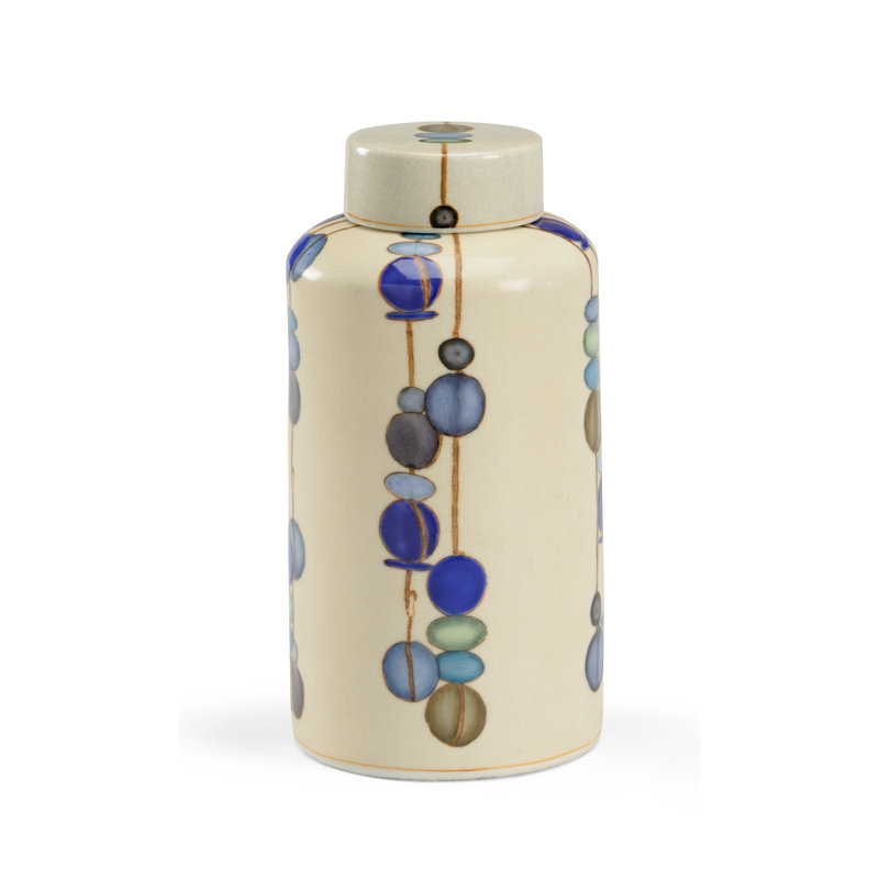 Kobe Handmade Ceramic / Porcelain Jar, 10.5" H x 5.25" W x 5.25" D