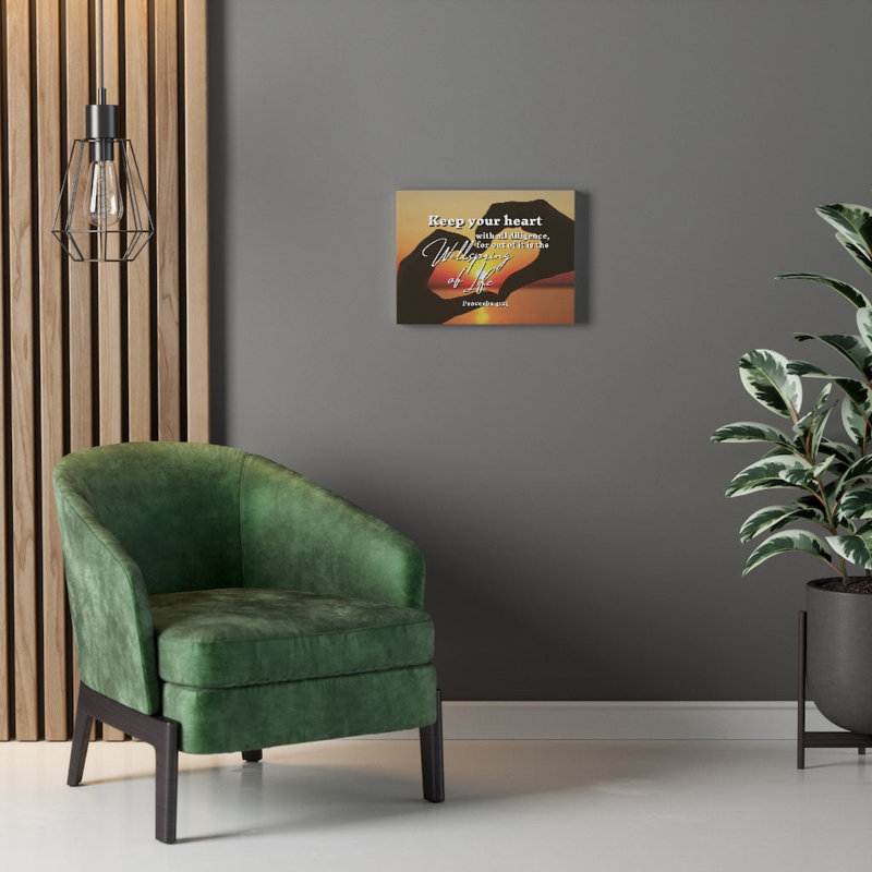 Issues Of Life Proverbs 4:23 - Wrapped Canvas Print, 28cm H x 36cm W