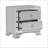 Modern Traditional Silver Nightstand with 2 Drawers and Embossed Fronts
