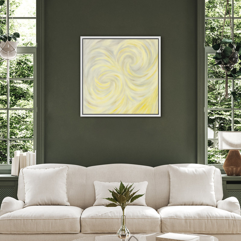 Reproduction d'art encadrée sur toile encadrée pour décoration de salon, H 24,8 po x l 24,8 po, Blanc