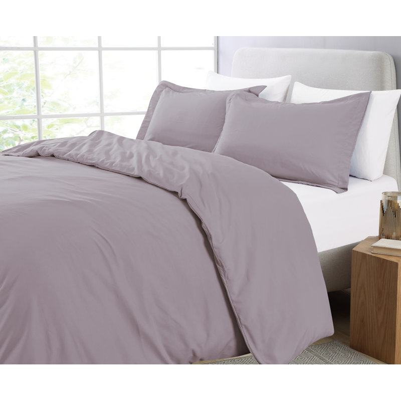 Ensemble de housse de couette en microfibre, Housse de couette pour lit double / grand + 1 taie, Lavande