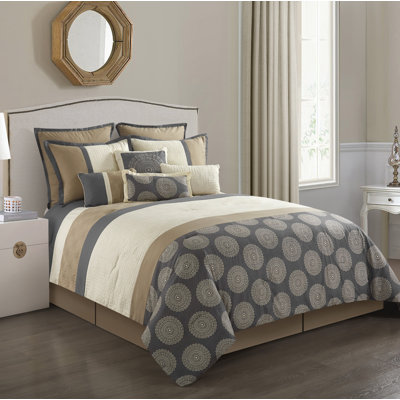 Angellyna 10 Piece Medallion Print Comforter Set