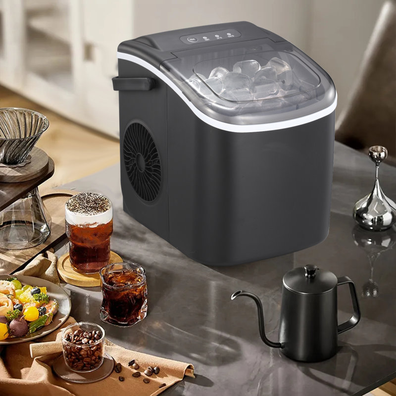 Bullet Ice Maker Machine - 6-Minute Fast Ice Making With Self-Cleaning, Compact Countertop Design For Home,Dorm & Bar Use