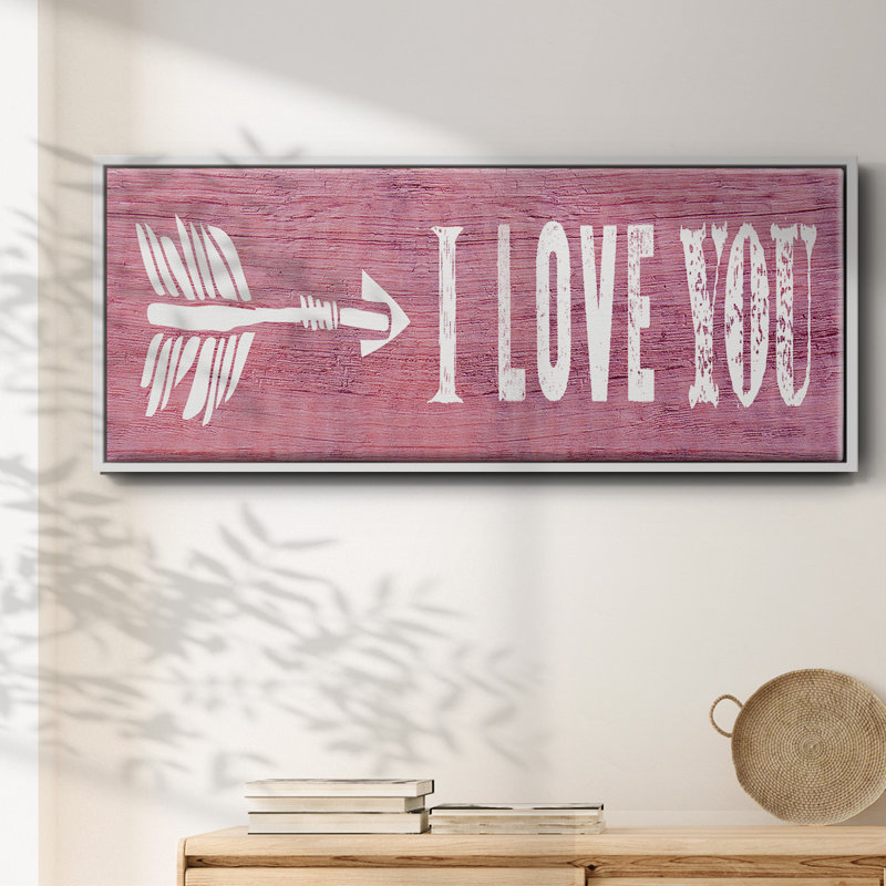 «I Love You», toile encadrée, H 20 po x l 50 po