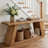 62.99" Solid Wood Console Table, Farmhouse Low Entryway Table With Storage