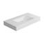 Lavabo pour salle de bain en résine solide à surface solide, blanc mat en apparence, conçu pour une intégration universelle, résistance à l'usure et aux taches, installation murale ou sur comptoir, coupe nette élégante