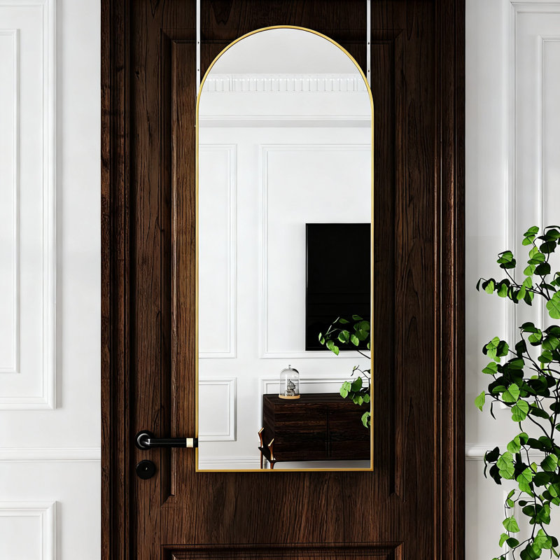 Full Length Door Mirror, Over The Door Hanging Mirror, Behind Door Full Body Mirror 19"X51" (Gold)