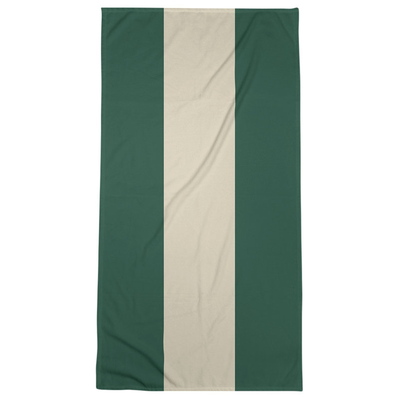 Lightweight Bath Towel, Forest Green/Minnesota Wheat/Forest Green, Poly/Cotton