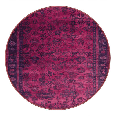 Machine Washable Overdyed Red Area Rug