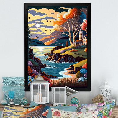 Coucher de soleil moderne en style V - reproduction sur toile