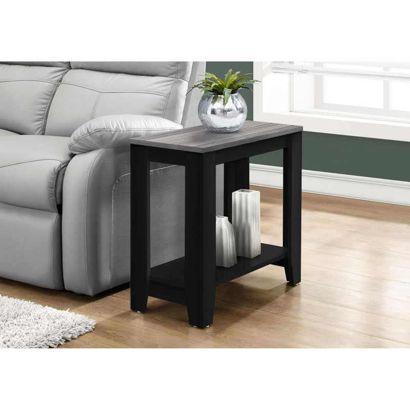 Table d'appoint noire et grise pour salon, structure à panneaux épais, poids 7,3 kg, largeur 29 cm
