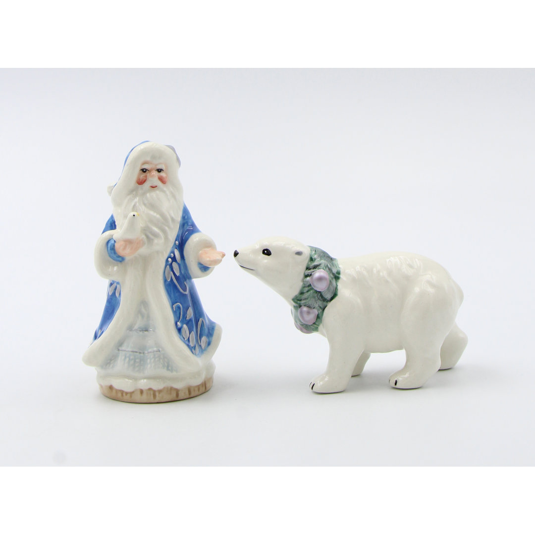 North Pole Santa And Polar Bear Salt And Pepper Cosmos Gifts