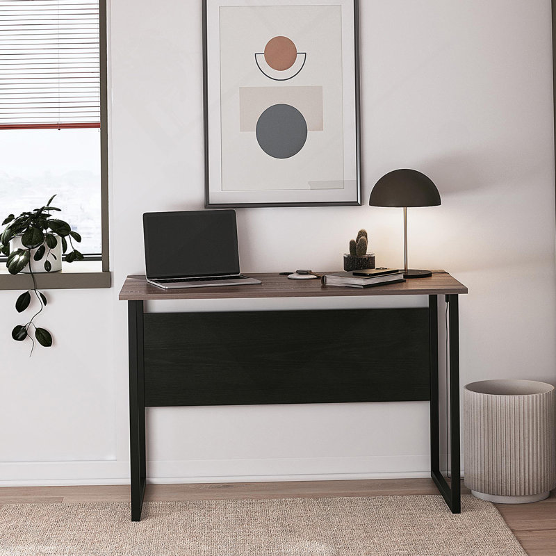 Writing Desk With Metal Legs, Wood