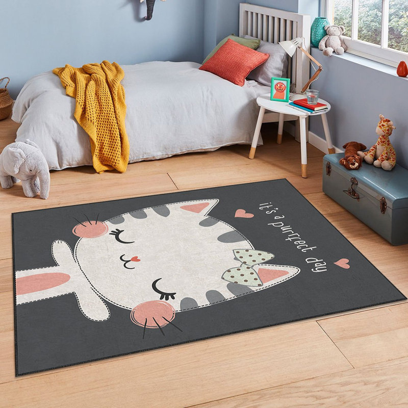 Luxurious Polyester Area Rug, 5.2 x 7.5 ft | 740 g/m², Non-Slip Felt Dot Underside, Laminated Sponge for Durability | Antibacterial, Easy Clean, Machine Washable at 86°F, Stunning Digital Print on Velvet Fabric