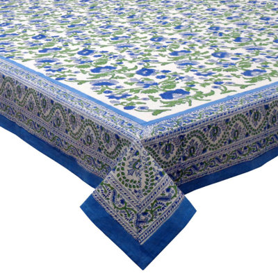 Cobalt Garden Floral Tablecloth