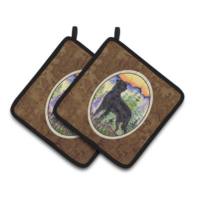 Caroline's Treasures Flat Coated Retriever Polyester Potholder