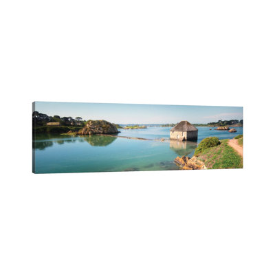 Panoramic View Of Birlot Sea Mill On Brehat by Philippe Manguin - Wrapped Canvas Panoramic Painting