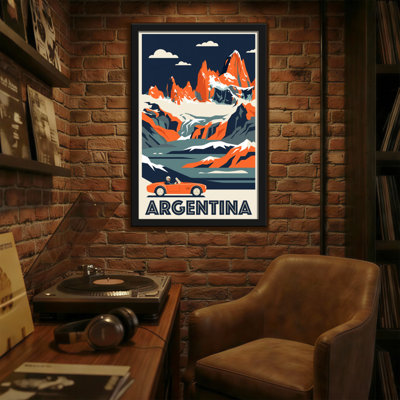 «Scenic & Cityscapes», Argentine, paysage de montagne, affiche de voyage en voiture
