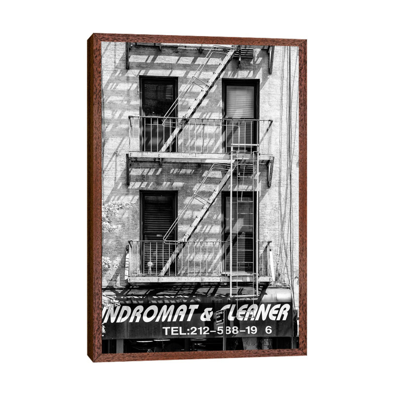 Building Facade by Philippe Hugonnard - Print on Canvas, 101.6cm H x 66.04cm W x 3.81cm D, Classic Brown Wood Floater Framed