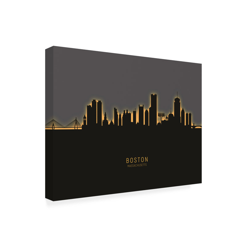 «Michael Massachusetts Skyline Glow II» par Michael Tompsett, H 35 po x l 47 po x P 2 po