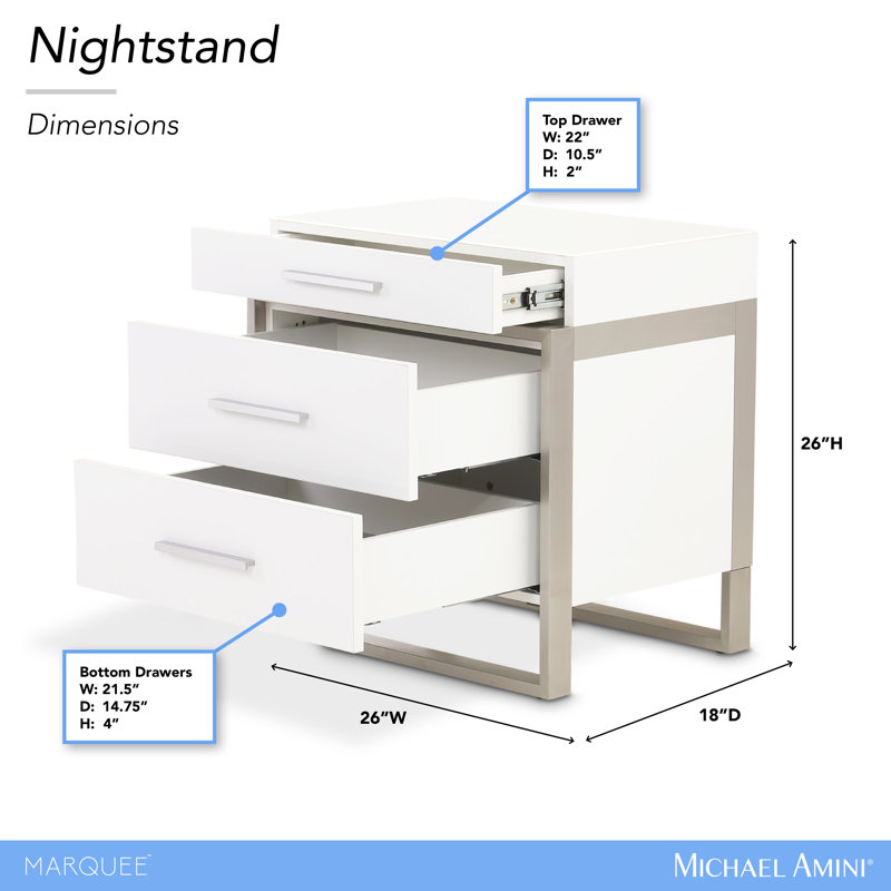 Marquee 3 - Drawer Nightstand