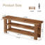 Banc de rangement pour chaussures 63 po en bois massif, banc d'entrée de ferme avec tablettes de rangement ouvertes à 2 niveaux pour la chambre à coucher, le couloir, le vestibule