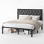 Lit en métal avec draps et tête de lit ajustables, format Queen-667243603-669016552-669016556
