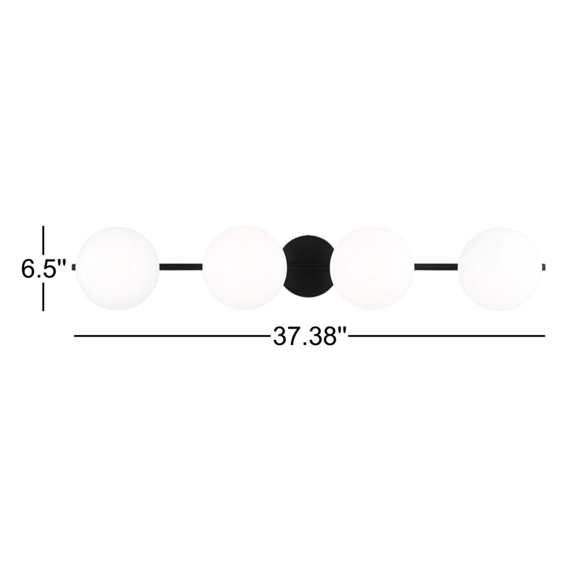 Vibi 4 Light Alabaster Dimmable Vanity Light, Aged Iron