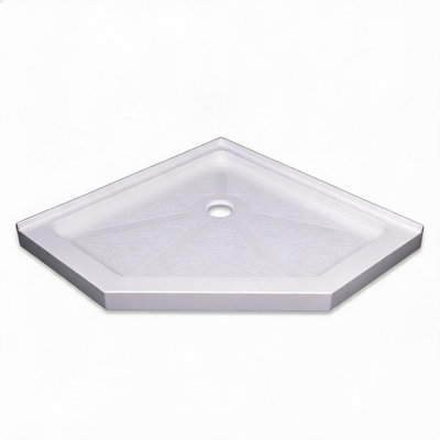 36 inch x 36 inch x 4 inch White ABS Neo-Angle Shower Base with Anti-Skid Surface