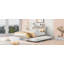 Base de lit plateforme en métal avec lit gigogne simple, tête de lit tapissier, prises, ports USB et support à lattes, aucun sommier nécessaire-2064521132-2064521130