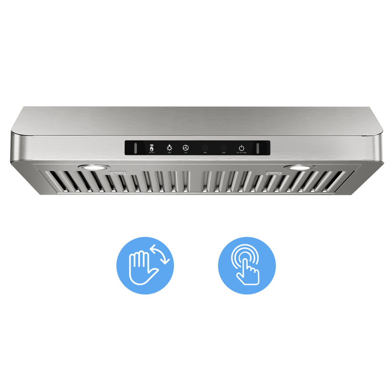 VIKIO 30" 900 CFM Ducted Under Cabinet Range Hood in Stainless Steel with 3-Way Venting and Gesture Control