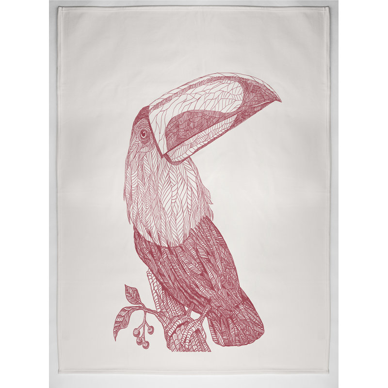 Veasna Plain Weave / Muslin Throw Blanket, Red/Ivory