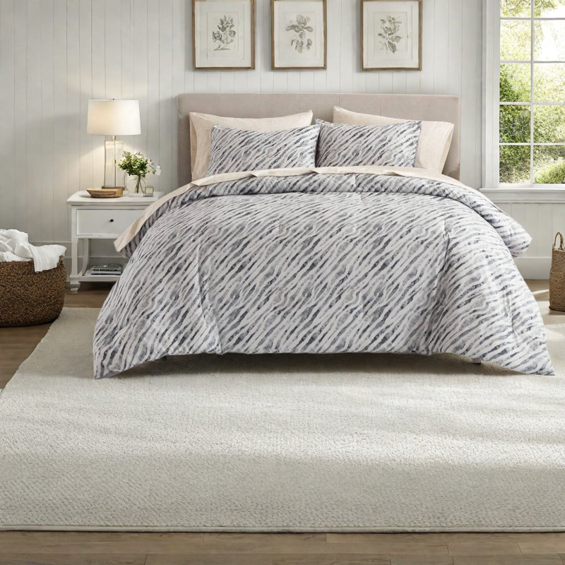 Ensemble de literie moderne pour lit simple XL, couette et drap en polyester, chambre grise