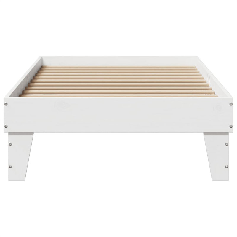 Solid Wood Bed, European Single (90 x 200cm), White