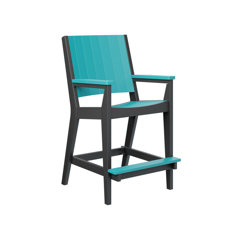 Fauteuil de bar Berlin Chat, Noir, Bleu Aruba