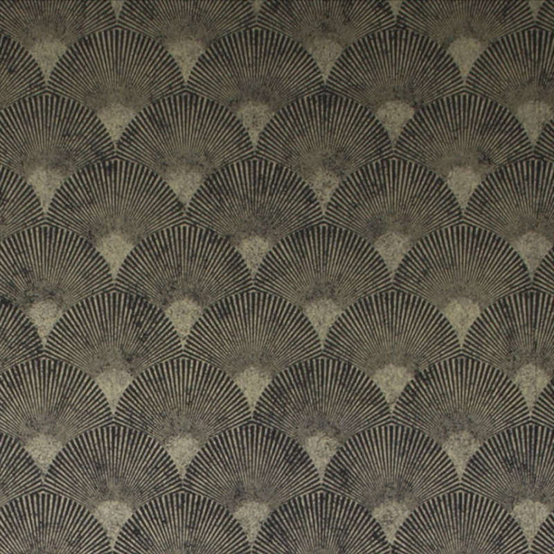 Fan Metallic Wallpaper Double Roll, Black/Gold